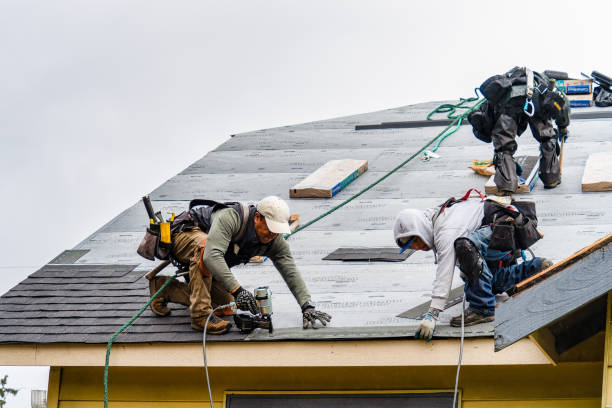 Professional Gutter Installation technician working in Chesterfield, NH
